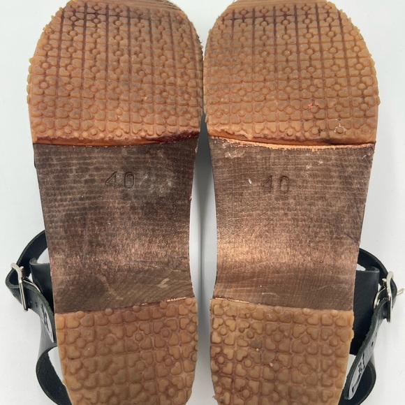 Sandgrens Hand Crafted Milan Wood Nubuck Leather Clog Sandals Sz 40 US 9-9.5 - Picture 10 of 16